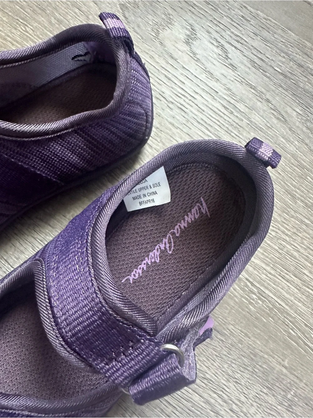 Hanna Andersson Purple Mary Jane Knit Sneakers